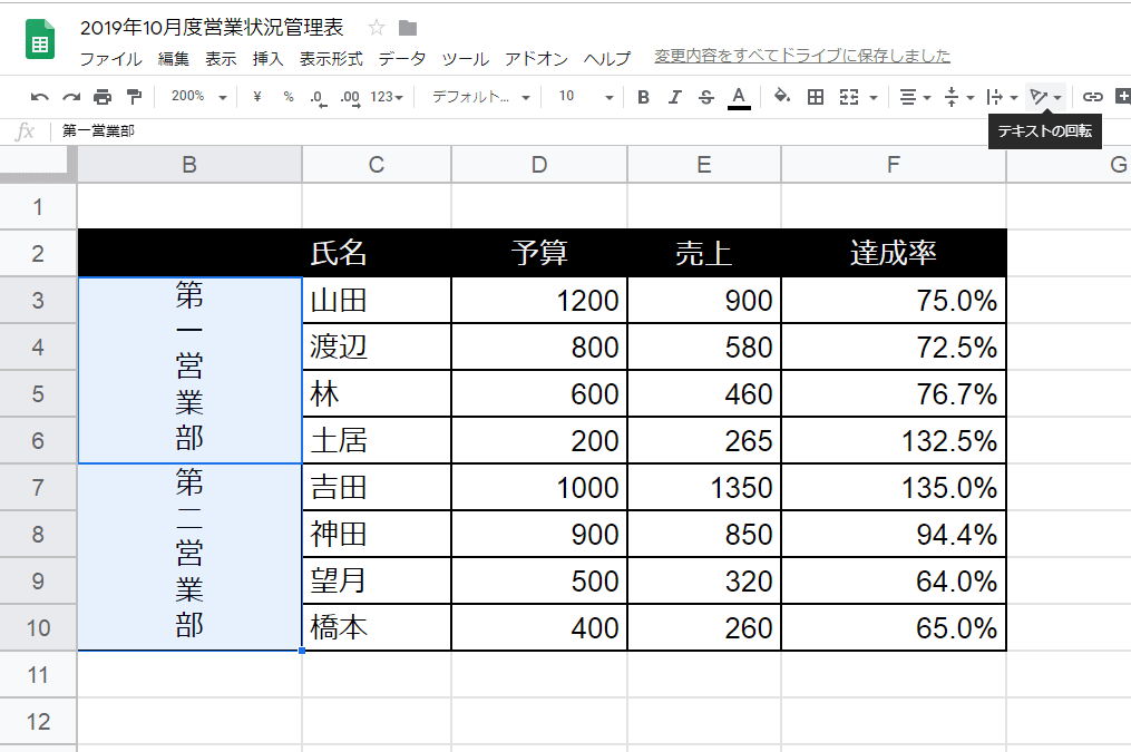 Googleスプレッドシートのセル内を縦書きにする方法 メディファンド